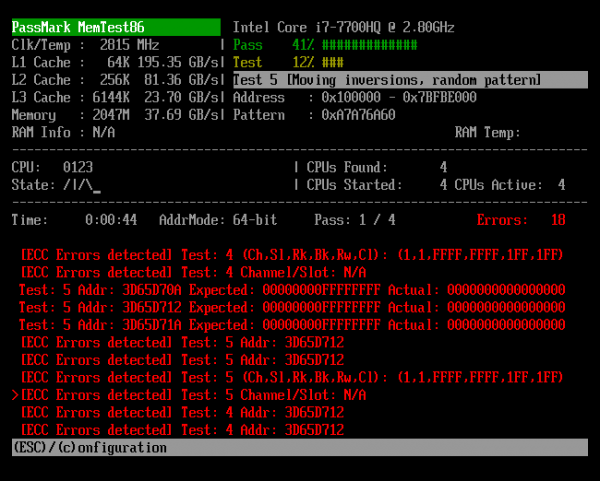 Проверка оперативной памяти в memtest86+ Проверка оперативной памяти в memtest86+
