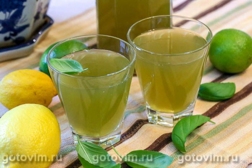 Лимонад из базилика с лимоном