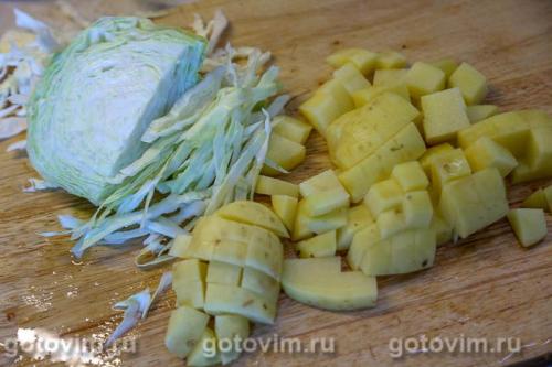 Щи с мясом и печеными овощами