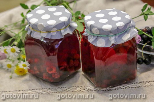 Компот из малины с черной смородиной на зиму