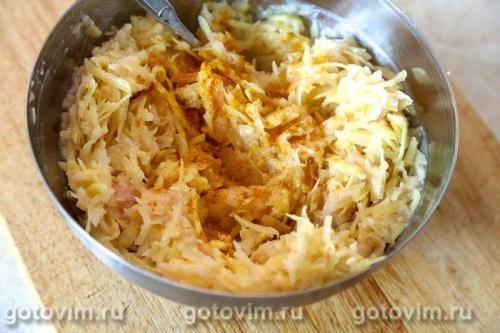 Драники картофельные с фаршем из куриной грудки