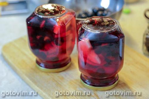 Компот из тёрна с яблоками на зиму (без стерилизации)