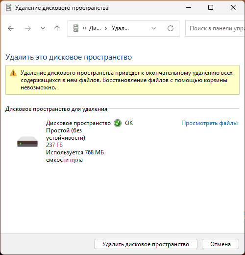 Защитный раздел дисковых пространств в управлении дисками Windows Защитный раздел дисковых пространств в управлении дисками Windows