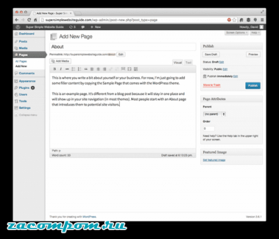 Как добавлять страницы и сообщения на ваш сайт WordPress