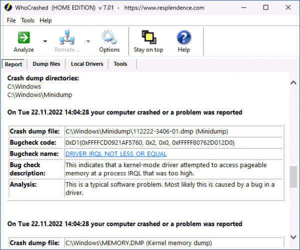 Программы для анализа дампов памяти Windows