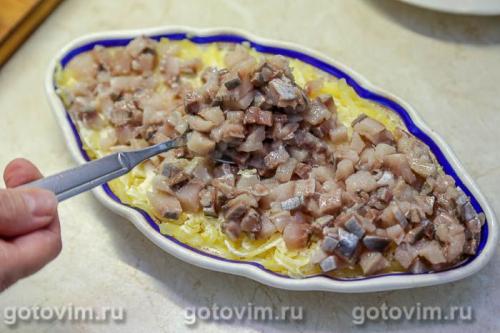 Селедка под шубой с икрой минтая