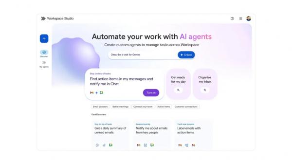 
											
							Google запустила Workspace Studio &mdash; конструктор ИИ-агентов внутри экосистемы Workspace						
									