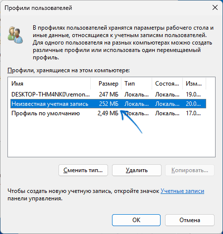 Неизвестная учётная запись в Windows 11 и 10 &mdash; что это и нужно ли удалять?