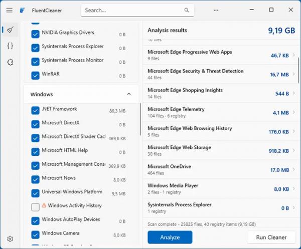 FluentCleaner &mdash; очистка и настройка Windows 11