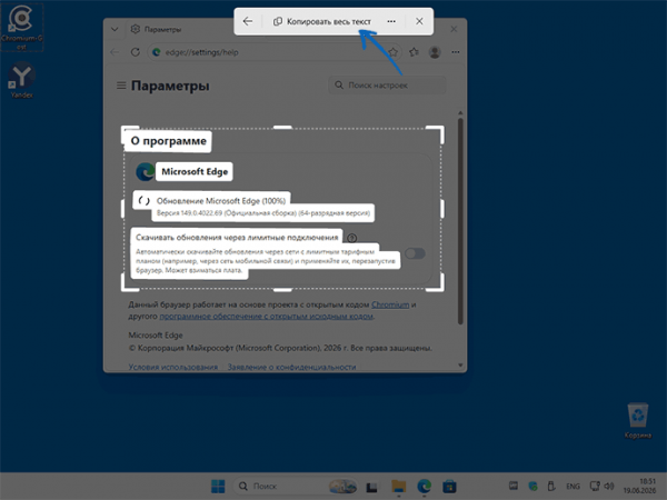 Копирование текста с экрана или изображения встроенными средствами Windows 11