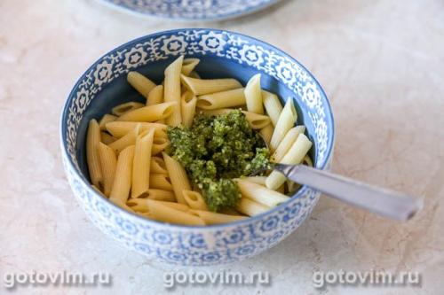 Макароны с миндальным песто