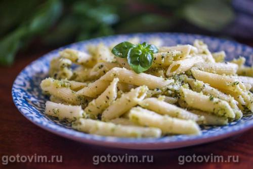 Макароны с миндальным песто