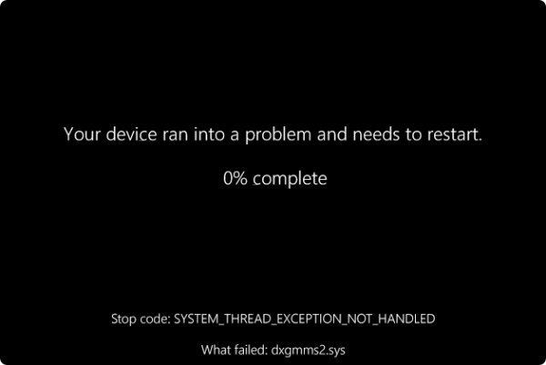 Синий или чёрный экран dxgmms2.sys в Windows — варианты решения Синий или чёрный экран dxgmms2.sys в Windows — варианты решения