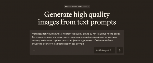 MAI-Image-2.6: как пользоваться, генерация и редактирование изображений, промты
MAI-Image-2.6: как пользоваться, генерация и редактирование изображений, промты