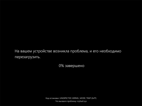 UNEXPECTED KERNEL MODE TRAP &mdash; причины и варианты решения