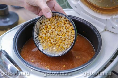 Мексиканский суп с кукурузой и горохом в мультиварке