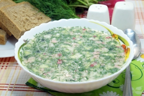 Окрошка классическая с колбасой Окрошка классическая с колбасой