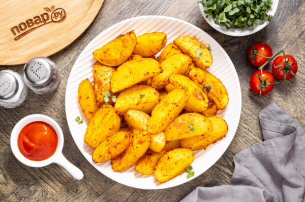 Картофель дольками в духовке Картофель дольками в духовке